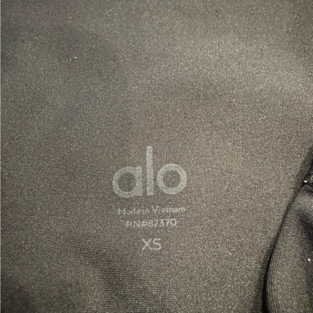 Alo Yoga Mesh High Waist Trainer Black White Logo Stripe Leggings | XS - Picture 6 of 10